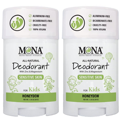 MONA Honeydew Natural Deodorant for Kids 2-Pack front view