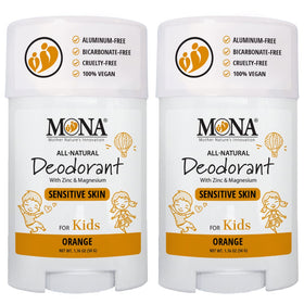 MONA Kids Deodorant front view, orange scent, 1.76 oz