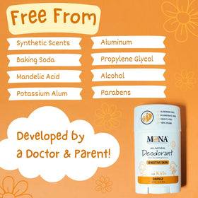 MONA Kids Deodorant set of four scents displayed