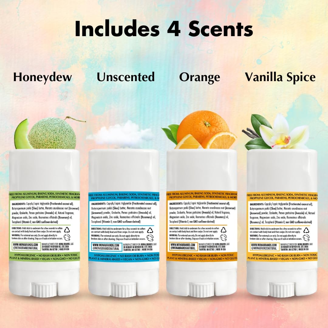 MONA Kids Deodorant stick showing natural ingredients
