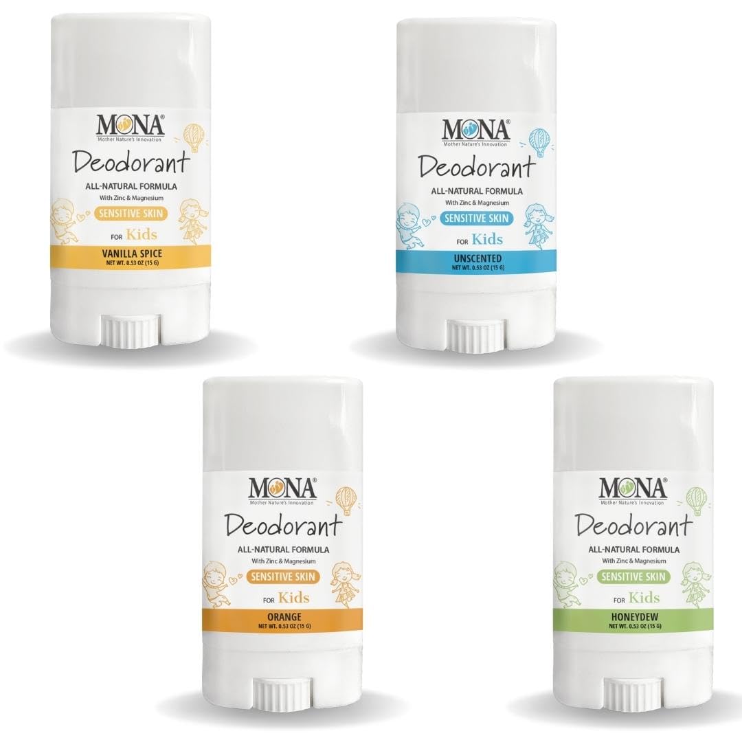 MONA Kids Travel Size Deodorant 4-Pack front view