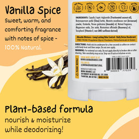 MONA Vanilla Spice Deodorant, back view