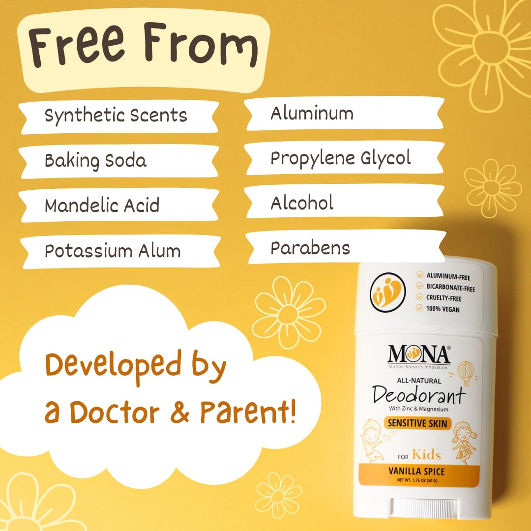 MONA Vanilla Spice Deodorant stick held in hand