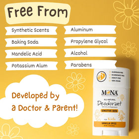 MONA Vanilla Spice Deodorant stick held in hand