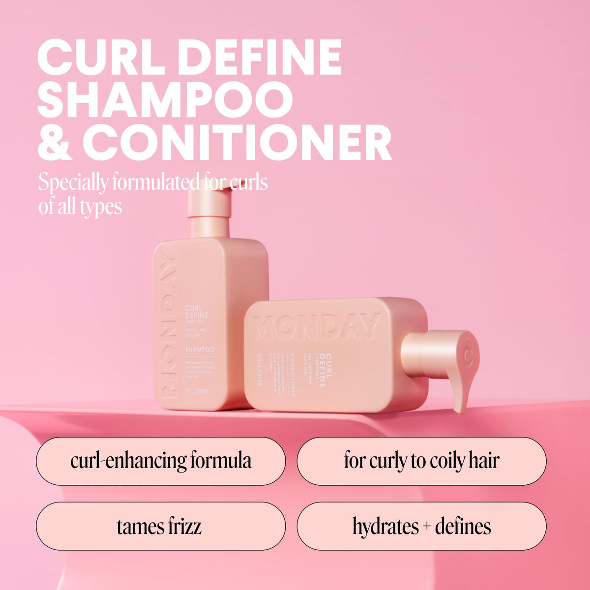 MONDAY HAIRCARE Curl Define Conditioner front view 12 oz bottle