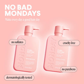 MONDAY HAIRCARE Curl Define Shampoo and Conditioner bottles with coconut and shea butter