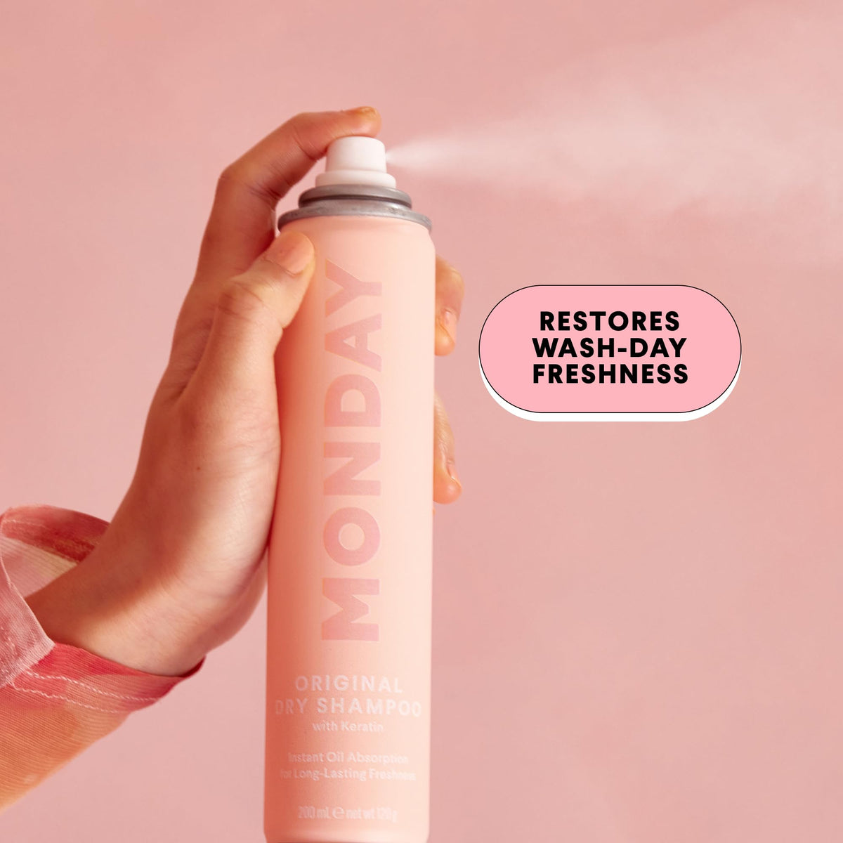 MONDAY HAIRCARE ORIGINAL Dry Shampoo can with gardenia scent