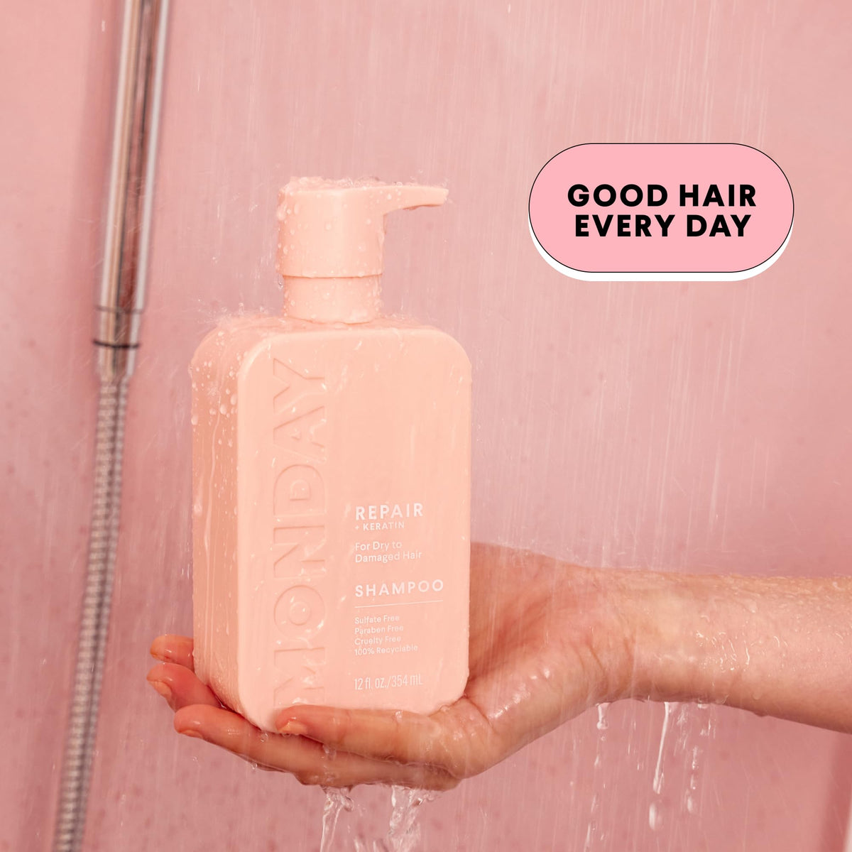 MONDAY HAIRCARE Repair Conditioner bottle with Argan Oil label