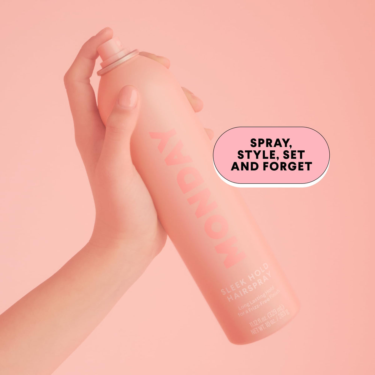 MONDAY HAIRCARE Sleek Hold Hairspray 329 mL side view