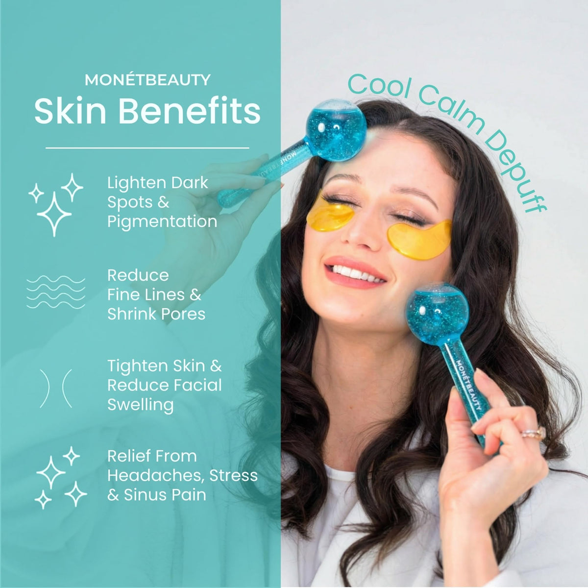 MonétBeauty Ice Globes for Face in packaging, side view