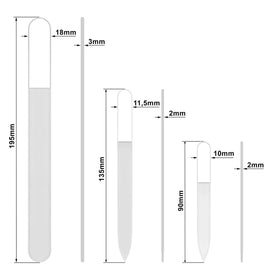 Mont Bleu Glass Nail File Set with different sizes laid out
