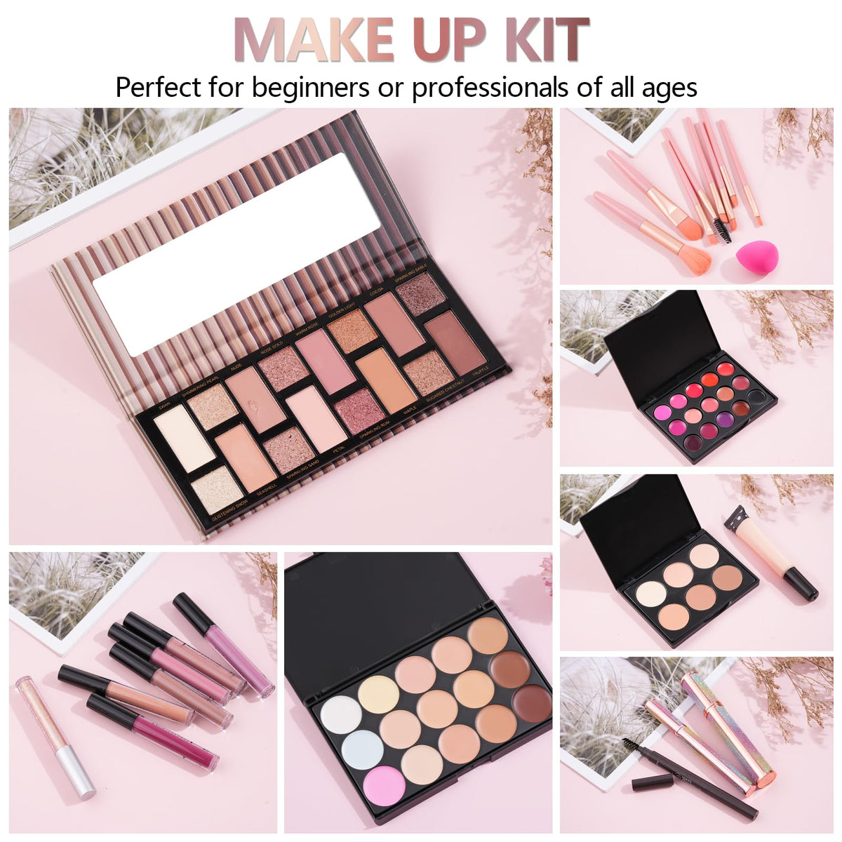 Moobirlet Makeup Kit featuring liquid lipstick and eyeshadow