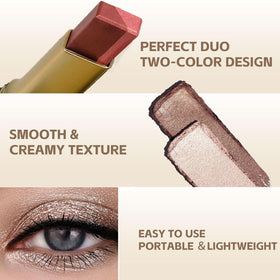 MooGlamor eyeshadow stick in use on model's eyes