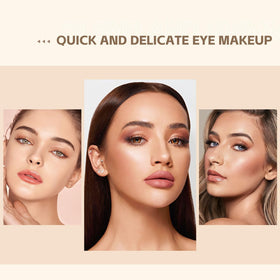 MooGlamor eyeshadow stick set displayed with makeup accessories