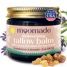 moomade Organic Beef Tallow Balm front view with label