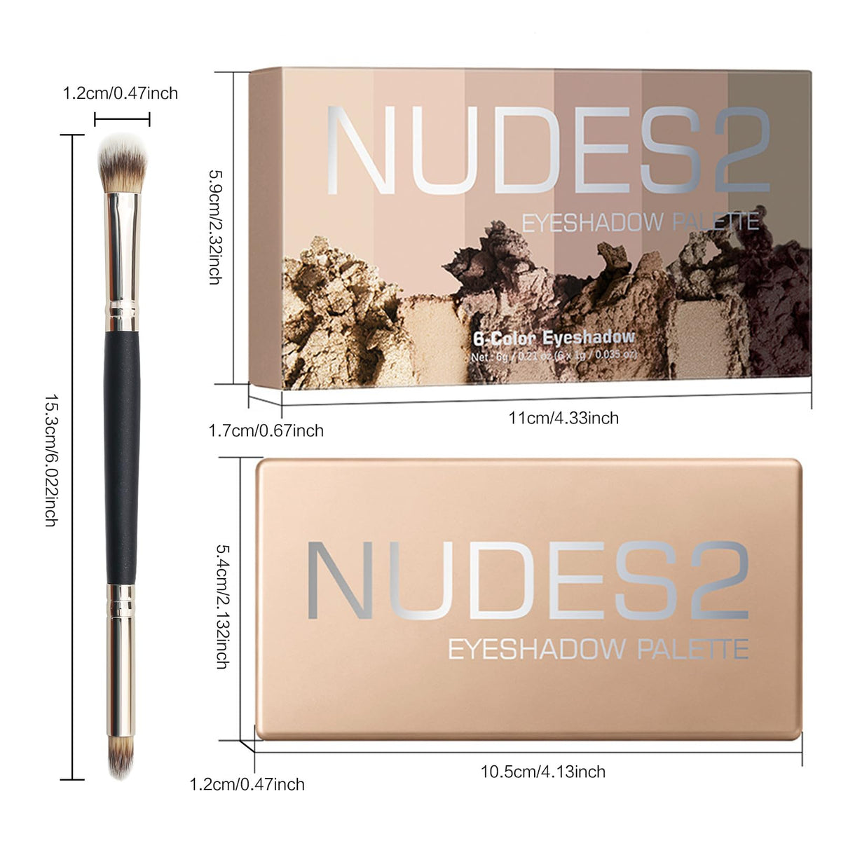 MOOMARTO Mini Eyeshadow Palette with brush and mirror