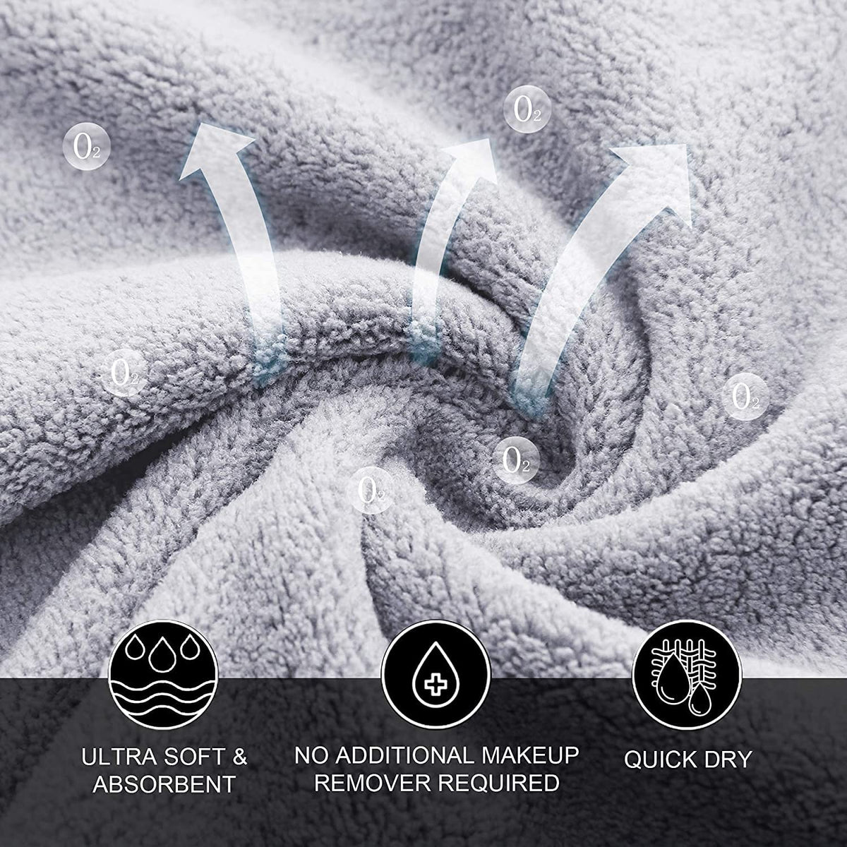MOONQUEEN Microfiber Face Towels with water for makeup removal demonstration