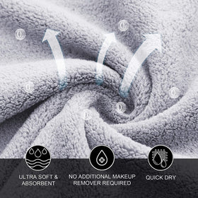 MOONQUEEN Microfiber Face Towels with water for makeup removal demonstration