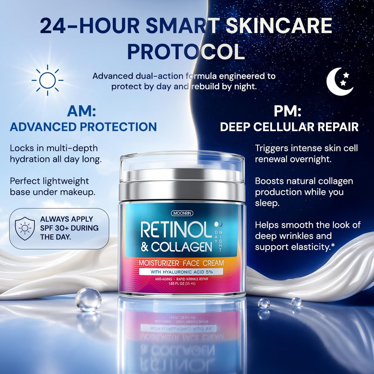 MOONRIN Retinol Cream 1.85 Oz with hydrating elements