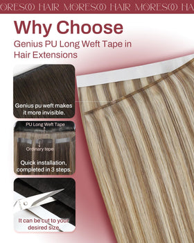 Moresoo 22 Inch Light Brown Blonde Hair Extensions packaging