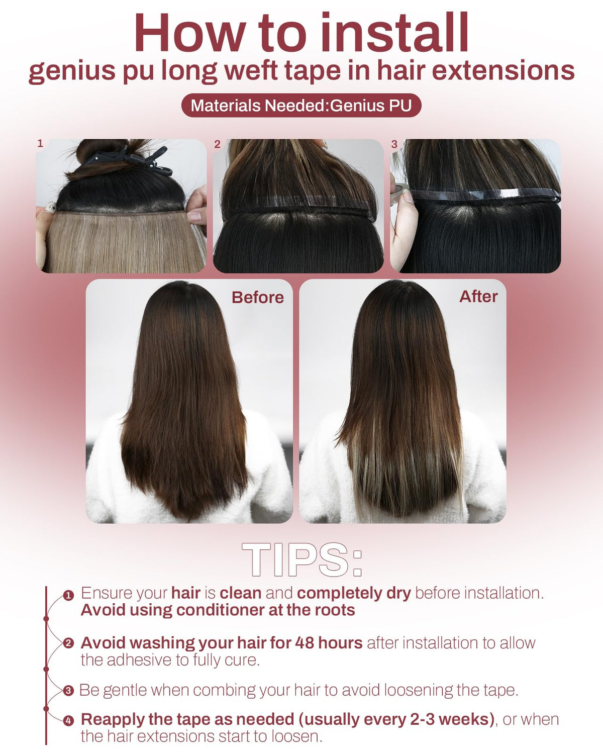Moresoo Ash Blonde Tape In Weft Extensions laid flat