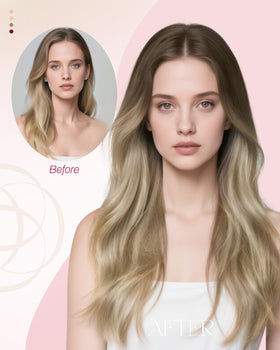 Moresoo Blonde Nano Bead Hair Extensions displayed on a mannequin