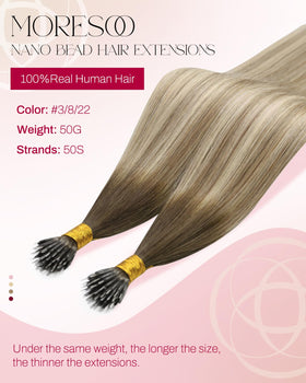 Moresoo Blonde Nano Bead Hair Extensions packaging