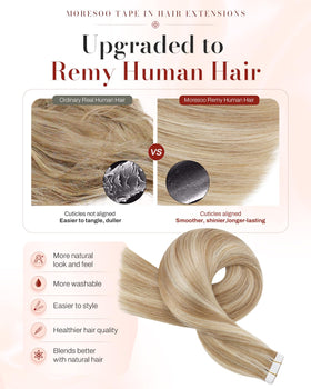 Moresoo Blonde Skin Weft Tape Extensions packaging