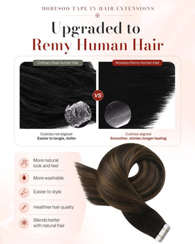 Moresoo Brown Balayage Tape in Extensions packaging