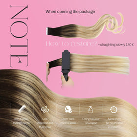 Moresoo Brown Blonde Ombre Tape In Hair Extensions on model