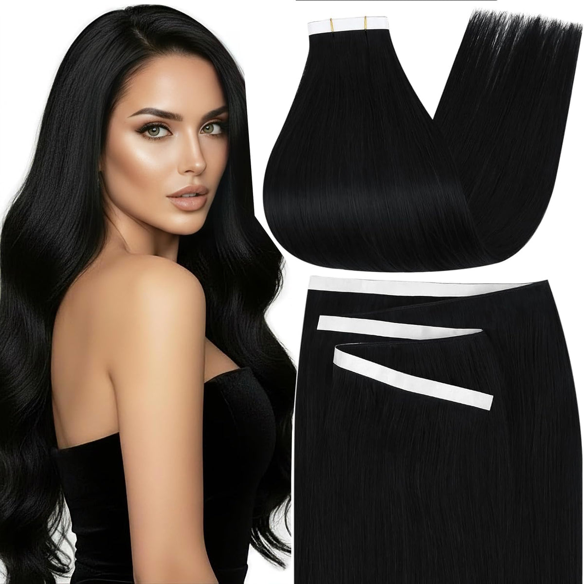 Moresoo Genius Tape Weft Hair Extensions 22 inch front view