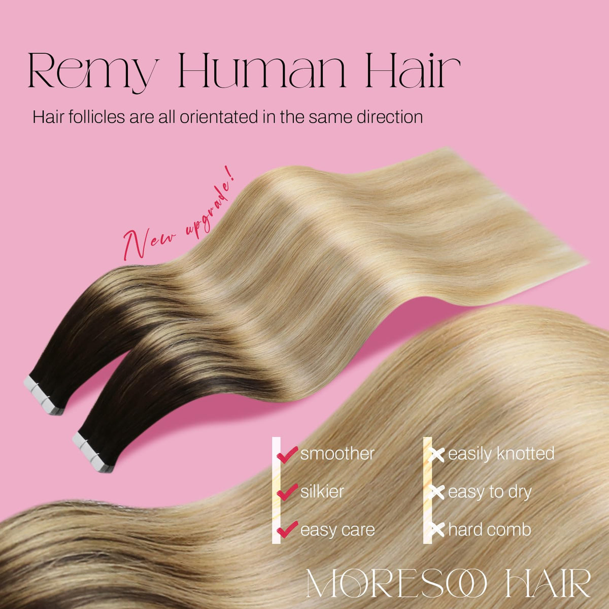 Moresoo hair extensions packaging with security seal