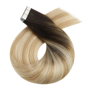 Moresoo hair extensions showing the upgraded tape