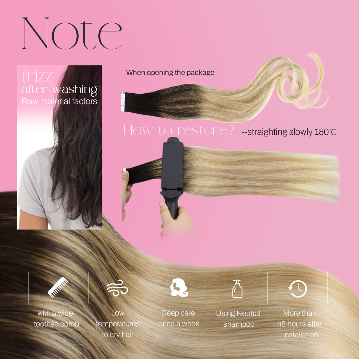 Moresoo hair extensions straightened for a sleek appearance