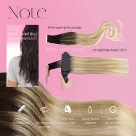 Moresoo hair extensions straightened for a sleek appearance