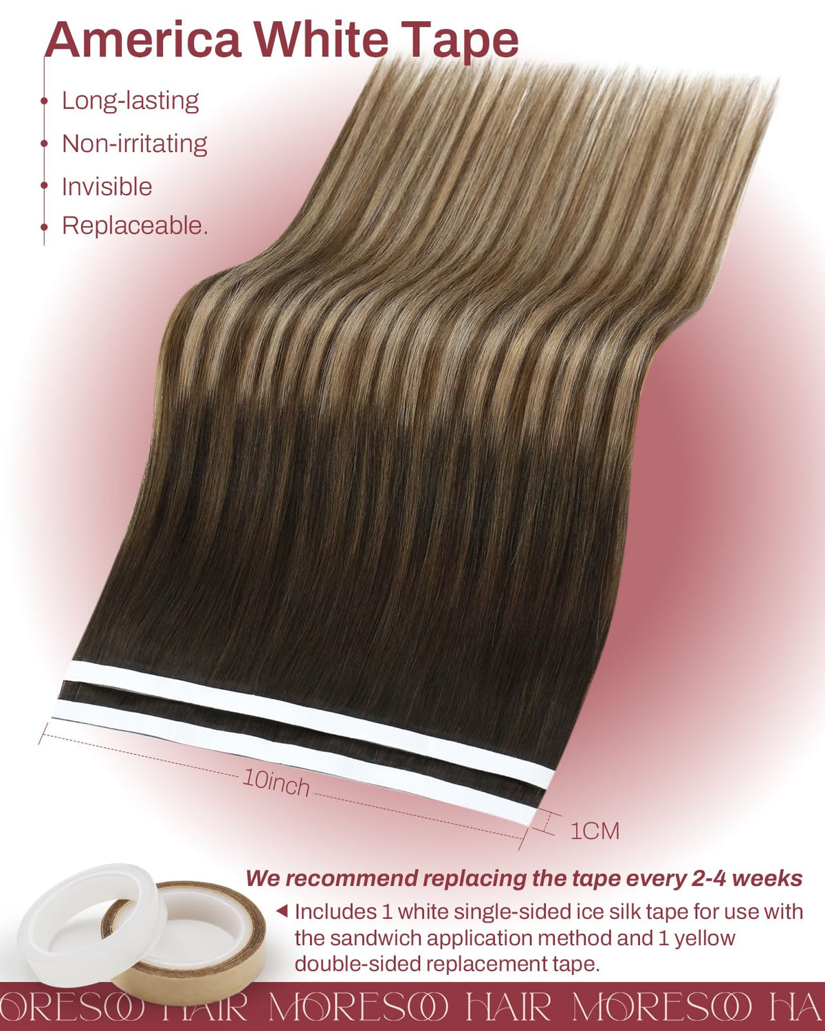 Moresoo hair extensions styled in loose waves