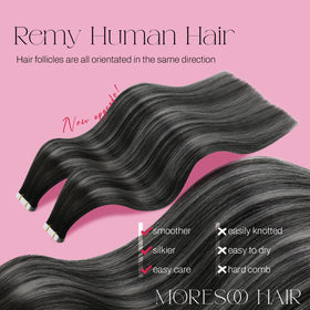 Moresoo Hair Tape-in Extensions packaging with 20 pieces