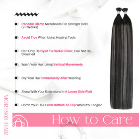 Moresoo I Tip Hair Extensions curls close-up