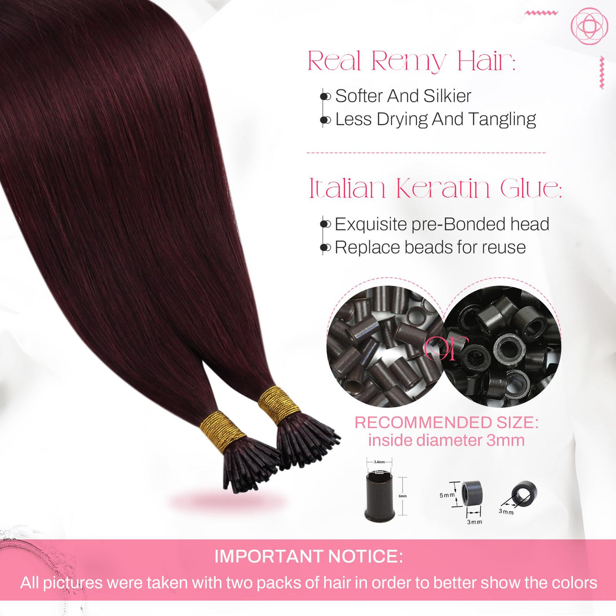 Moresoo I Tip Hair Extensions displayed in packaging