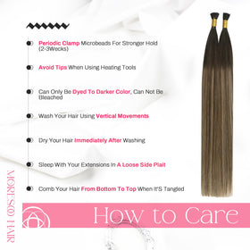 Moresoo I Tip Hair Extensions displayed on a mannequin