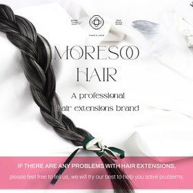 Moresoo I Tip Hair Extensions displayed with micro rings