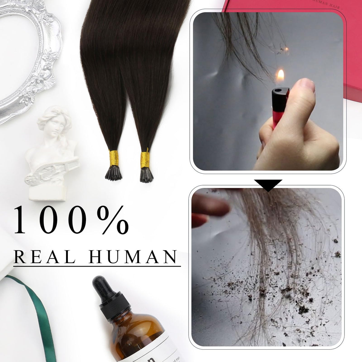 Moresoo I Tip Hair Extensions in a natural light setting