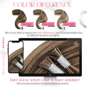 Moresoo I Tip Hair Extensions in a ponytail