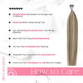 Moresoo I Tip Hair Extensions in a ponytail style