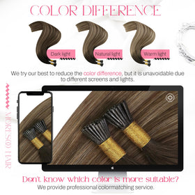 Moresoo I Tip Hair Extensions in a straight hairstyle