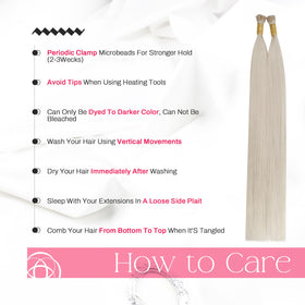 Moresoo I Tip Hair Extensions on a mannequin