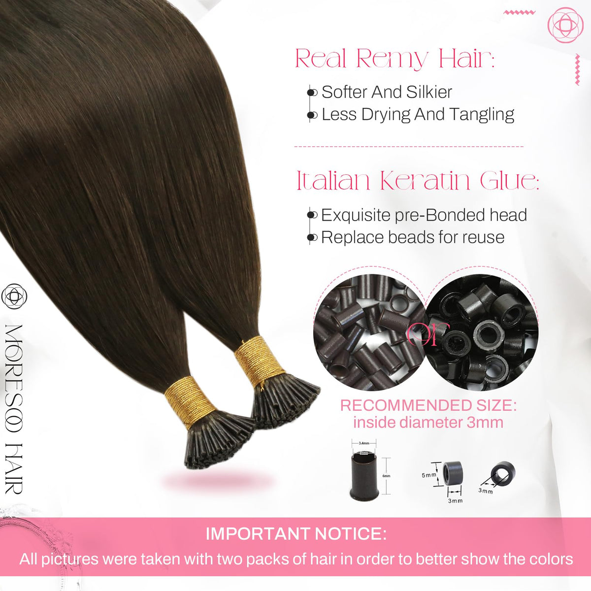 Moresoo I Tip Hair Extensions packaging