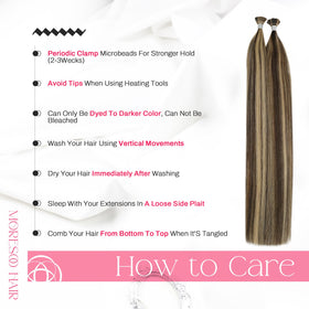 Moresoo I Tip Hair Extensions showing length and texture