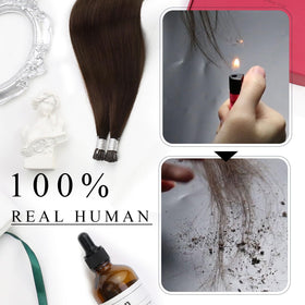Moresoo I-Tip Hair Extensions showing low-profile bond