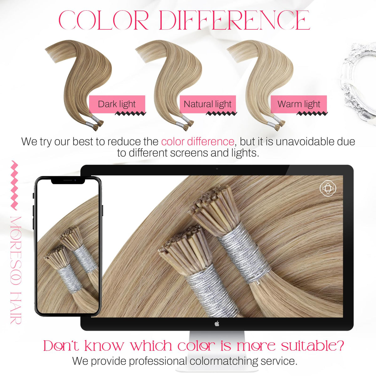 Moresoo I Tip Hair Extensions straight hairstyle